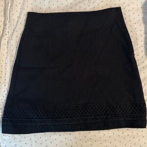 LOFT Black Mini Skirt with Lace Detail